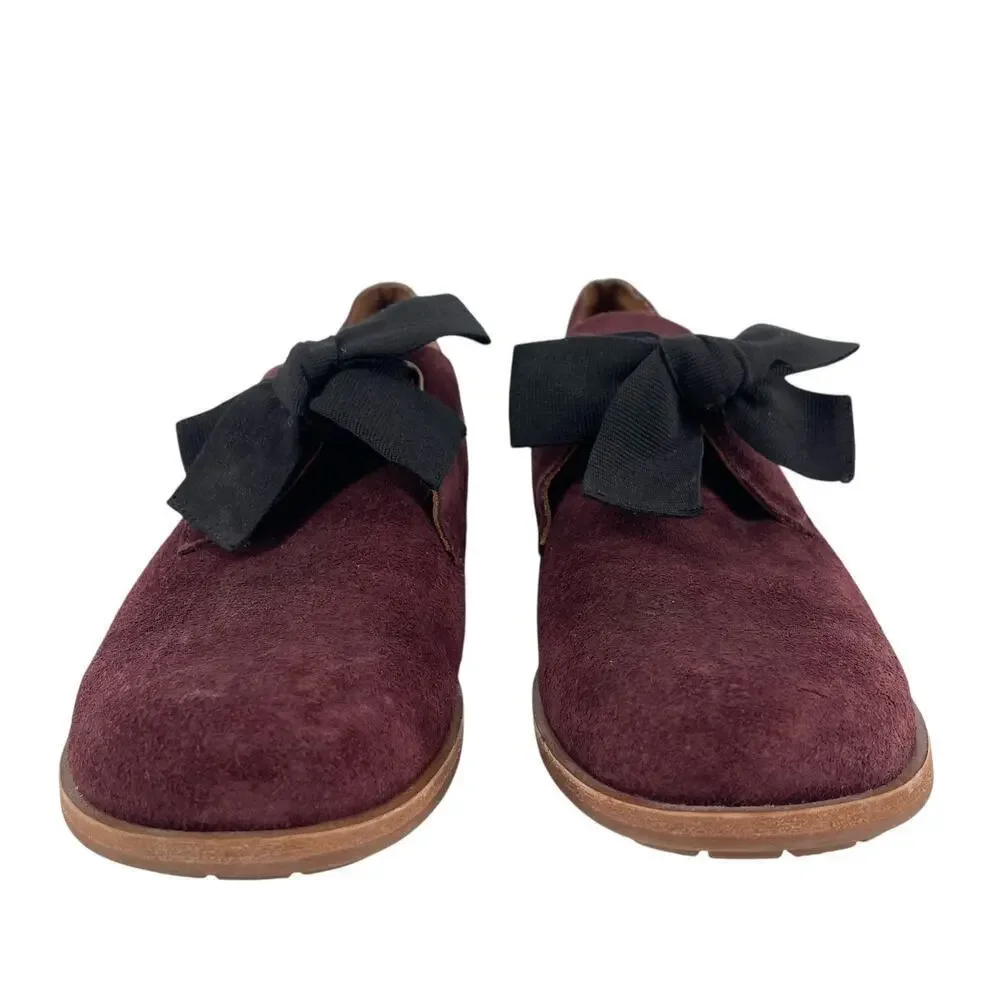 Kork-Ease Beryl Bow Suede Oxford in Burgundy Size 8.5